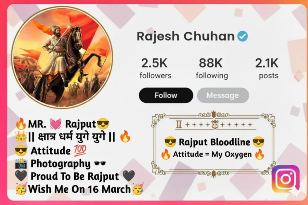 100+ Top Rajputana Instagram Bio for 2025
